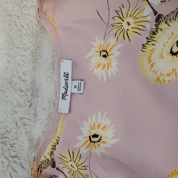 Madewell Blush Pink Floral Wrap Top XS - Picture 7 of 12
